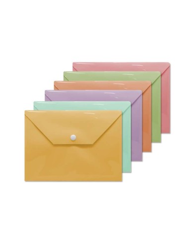Bismark Pasta Portadocumentos Formato 4º - Fecho de Pressão - Fabricado em Polipropileno - Cores Pastel Sortidas