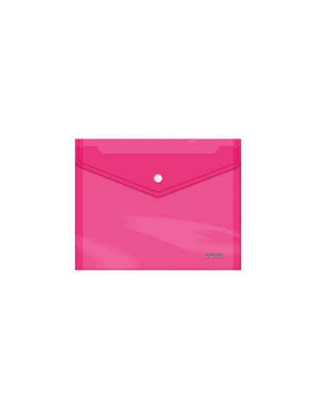 Dohe Pasta Porta-documentos A5 - Fecho de Pressão - Polipropileno Cristal Transparente 150 Microns - Cor Rosa