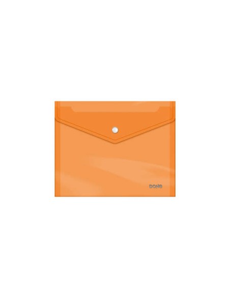 Dohe Pasta Portadocumentos A5 - Fecho de Broche - Polipropileno Cristal Transparente 150 Micras - Cor Laranja