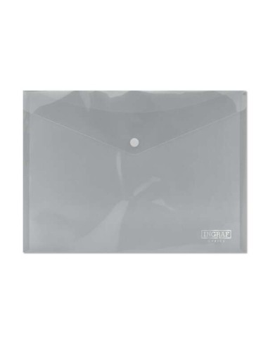 Ingraf Pasta Porta-documentos A4 - Fecho de Pressão - Polipropileno Cristal Transparente - Transparente
