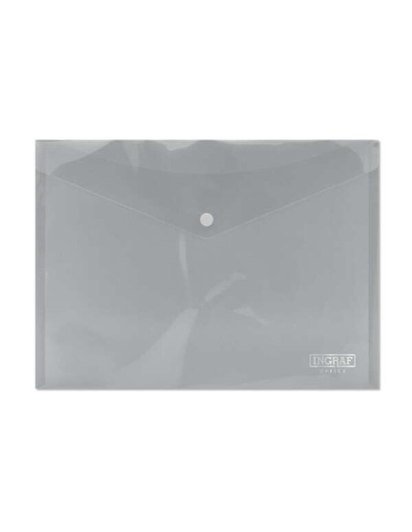 Ingraf Pasta Porta-documentos A4 - Fecho de Pressão - Polipropileno Cristal Transparente - Transparente
