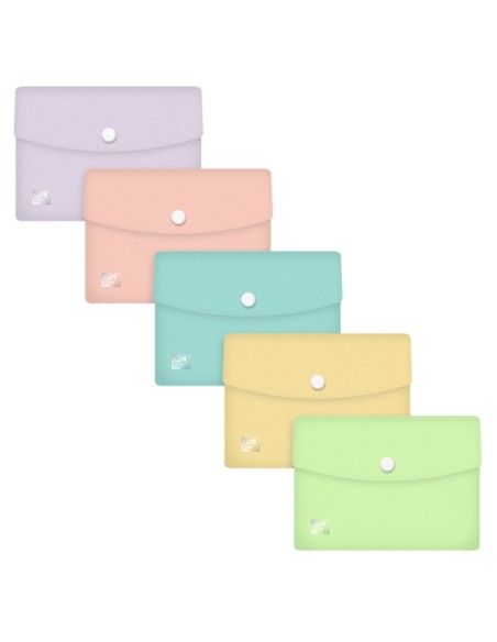 Oxford Urban A6 Pasta de Documentos de Plástico Rígido Translúcido A6 - Capacidade até 40 Folhas - Fecho de Pressão - Cores Pas