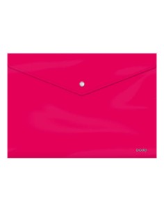 Dohe Pasta Portadocumentos Folio - Fecho de Pressão - Polipropileno Cristal Opaco 200 Micras - Cor Fúcsia
