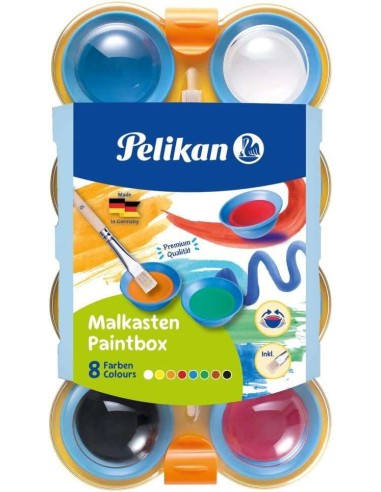 Pelikan Aquarelas Kids - Recipientes Separáveis - Pincel Jumbo Incluído - Fáceis de Diluir - Resistentes à Luz - Caixa com Fech
