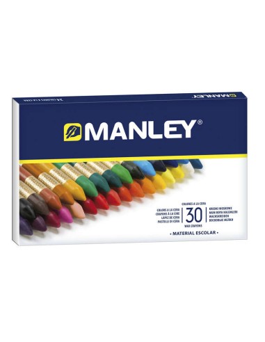 Manley Pack de 30 Ceras Macias de Traço Suave - Ideal para Técnicas e Aplicações Variadas - Ampla Gama de Cores - Cores Sortida