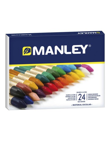 Manley Pack de 24 Ceras Macias de Traço Suave - Ideal para Grande Variedade de Técnicas e Aplicações - Fabricação Artesanal - A