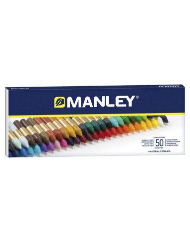 Manley Pack de 50 Ceras Macias de Traço Suave - Ideal para Técnicas e Aplicações Variadas - Ampla Gama de Cores - Cores Sortida