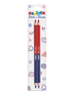 Carioca Blister 2 Lápis - Corpo Lacado Hexagonal - Mina de Ø 3.5mm - Cor Azul/Vermelho 2