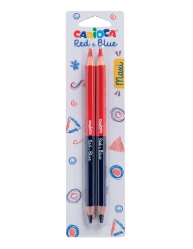 Carioca Maxi Blister 2 Lápis - Corpo Lacado Hexagonal - Mina de Ø 5mm - Cor Preto/Vermelho