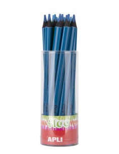 Apli Jumbo Fluor Lápis Triangulares 5mm de Espessura - Melhor Aderência e Maior Cobertura - Cor Azul Fluor