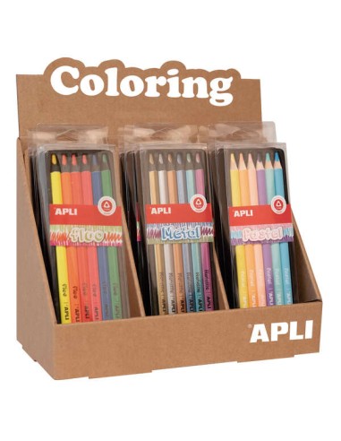 Apli Jumbo Conjunto de Lápis - 5mm de Espessura - 12 Caixas Sortidas com 6 Lápis Cada Uma - Fluo, Metal e Pastel