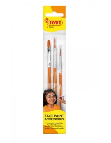 Jovi Acessórios Bolsa com 3 Pincéis de Maquiagem - Alta Qualidade - Pontas Planas, Redondas e Finas - Resistente e Leve - Suave