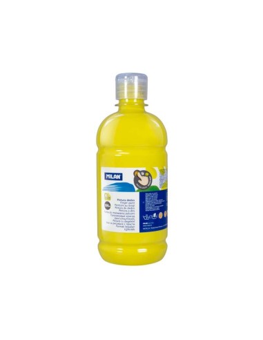 Milan Garrafa de Tinta para Dedos - 500ml - Fácil Aplicação - Misturável - Cor Amarela