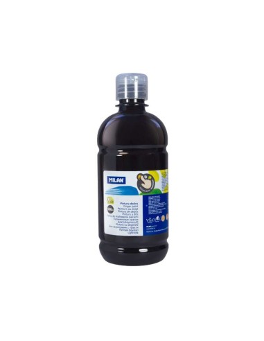 Milan Garrafa de Tinta para Dedos - 500ml - Fácil Aplicação - Misturável - Cor Preta
