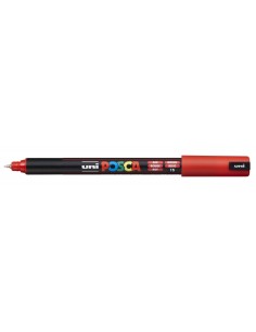 Posca PC-1MR Marcador de Pintura - Ponta Roller de Fibra 0.7mm - Tinta Pigmentada à Base de Água - Resistente à Luz - Cor Verme