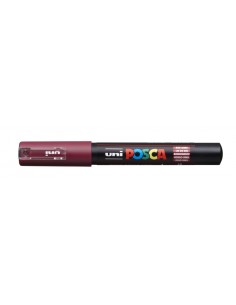 Posca PC-1M Marcador de Pintura - Ponta Cônica 0.7mm - Tinta à Base de Água - Resistente à Luz - Não Permanente - Cor Vinho 2
