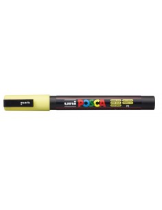 Posca PC-3M Marcador de Pintura - Ponta Cônica 0.9-1.3mm - Tinta à Base de Água - Resistente à Luz - Cor Amarelo Sol 2