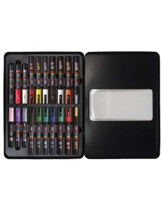 Posca Mala Metálica com 20 Marcadores de Pintura - Sortido em Cor e Traço - Ponta de Poliéster - Tinta Pigmentada à Base de Águ 2