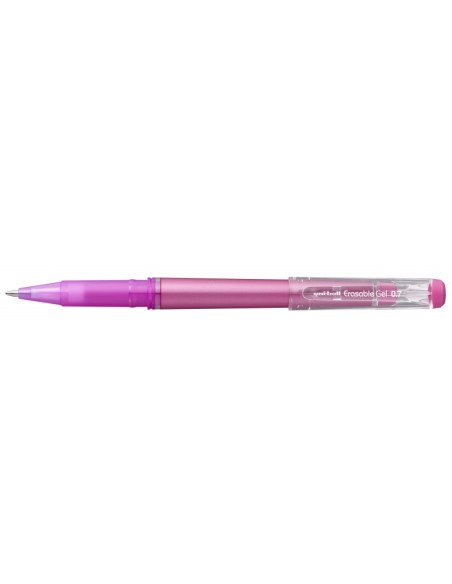Uni-ball UF-222 Roller de Gel Apagável - Ponta de Bola 0.7mm - Tinta Termossensível - Dupla Borracha Apagadora - Cor Rosa