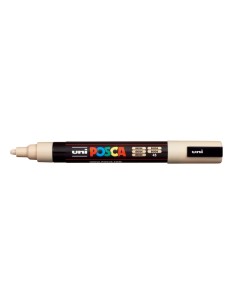 Posca PC-5M Marcador de Pintura - Ponta de Poliéster 1.8-2.5mm - Tinta à Base de Água - Resistente à Luz - Cor Bege
