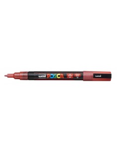Posca PC-3ML Marcador de Pintura - Ponta Cônica de Poliéster 0.9-1.3mm - Tinta à Base de Água - Resistente à Luz - Cor Vermelha