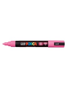 Posca PC-5M Marcador de Pintura - Ponta de Bala 1.8-2.5mm - Tinta à Base de Água - Resistente à Luz - Não Permanente - Cor Rosa