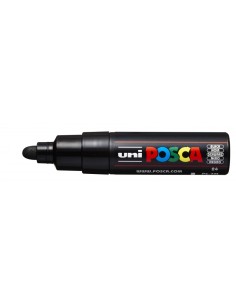 Posca PC-7M Marcador de Pintura - Ponta de Bala 4.5-5.5mm - Tinta à Base de Água - Resistente à Luz - Cor Preta