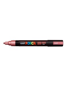 Posca PC-5M Marcador de Pintura - Ponta de Bala 1.8-2.5mm - Base de Água - Não Permanente - Resistente à Luz - Cor Vermelho Met