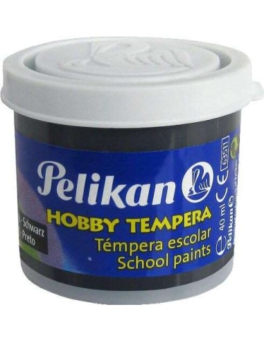 Pelikan Têmpera Escolar Frasco 40ml - Fácil de Lavar - Ideal para Projetos Escolares - Cor Preta