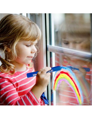 Apli Kids Color Sticks Window Pack 6 Têmperas Sólidas 6g - Especiais para Desenhar e Pintar em Vidros - Fácil Limpeza - Cores S