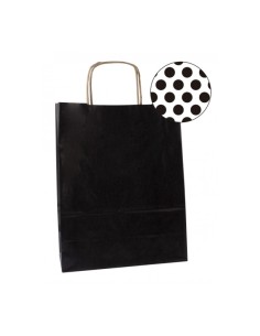 Apli Pack de 50 Sacos Kraft - Alta Resistência - Alças Torcidas - Reutilizáveis e Recicláveis - Cor Preta