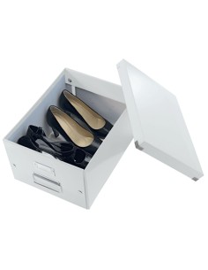 Leitz Click & Store WOW Caixa Organizadora Média - Alças de Metal - 85% Papelão Reciclado - Até 9kg de Capacidade - Cor Branca 2