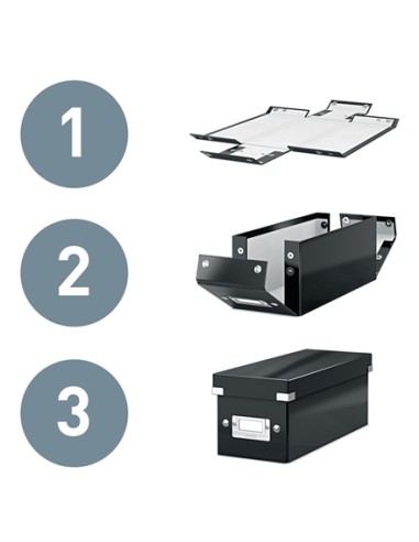 Leitz Click & Store WOW Caixa Organizadora Média - Alças de Metal - 85% Papelão Reciclado - Até 9kg de Capacidade - Cor Branca