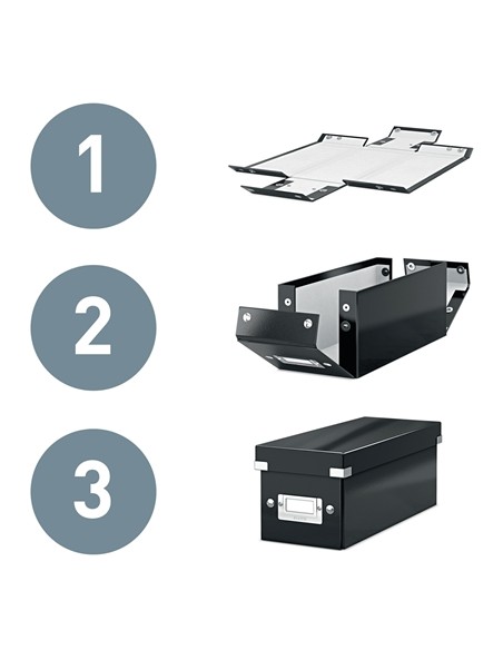 Leitz Click & Store WOW Caixa Organizadora Média - Alças de Metal - 85% Papelão Reciclado - Até 9kg de Capacidade - Cor Branca