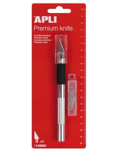 Apli Faca Hobby de Precisão Premium - 15mm - Lâmina de Aço Inoxidável - Acabamento Soft - Substituição Fácil de Lâmina - Inclui