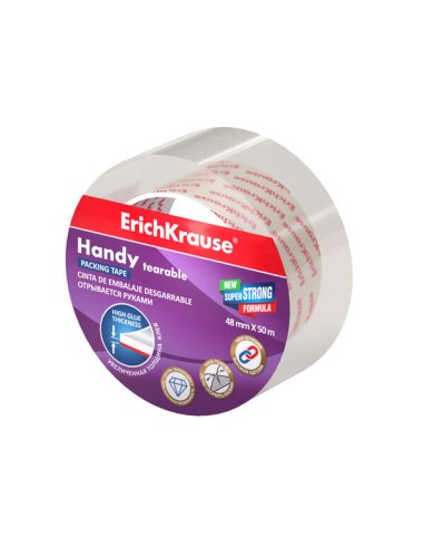 Erichkrause Handy Fita Adesiva 48mmx50m - Resistente e Durável - Transparente