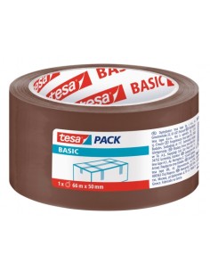 Tesa Basic Fita de Embalagem 50mm x 66 Metros - Fabricada em Polipropileno - Adesivo Ecológico - Cor Marrom