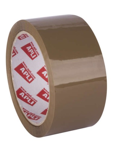 Fita Adesiva Premium Pp Solvente Apli - 48mm x 66m - Resistente à Água e às Intempéries - Fácil de Cortar - Marrom