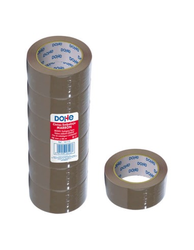 Dohe Pack de 6 Rolos de Fita Adesiva de Polipropileno - Medidas 48mm x 66m - Cor Marrom