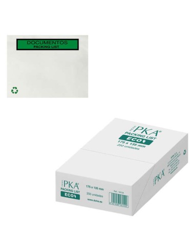 Caixa de 250 envelopes autoadesivos ecológicos - Lista de embalagem especial para envios
