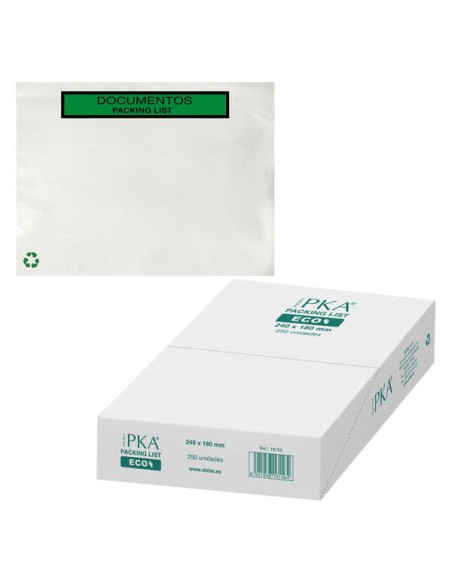 Dohe Caixa de 250 Sobres Autoadesivos Ecológicos - para Envio de Documentos - Packing List Especial Envios