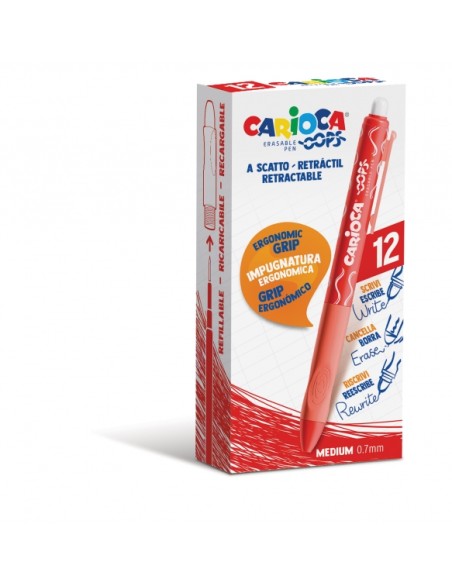 Carioca Oops Canetas Apagáveis - Tinta Termossensível - Pega Ergonômica Triangular - Ponta de Ø 0,7mm - Recargas Compatíveis - 