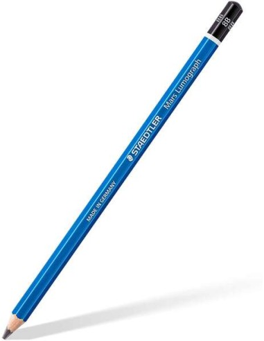 Staedtler Mars Lumograph 100 Lápis de Grafite Hexagonal - Mina 8B - Resistência à Quebra - Madeira de Florestas Sustentáveis