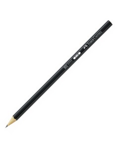 Faber-Castell Castell 1111 Lápis de Grafite B - Mina Resistente à Quebra - Corpo com Acabamento em Preto