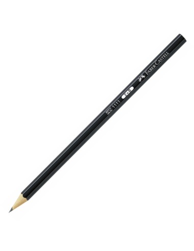 Faber-Castell Castell 1111 Lápis de Grafite B - Mina Resistente à Quebra - Corpo com Acabamento em Preto