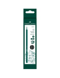 Faber-Castell Castell 1111 Lápis de Grafite 2B - Mina Resistente à Quebra - Corpo com Acabamento em Preto 2