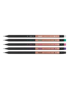 Milan Copper Lápis de Grafite Hexagonal com Borracha - Mina HB de 2,2mm - Resistente à Quebra - Para Escrita e Desenho - Cores  2