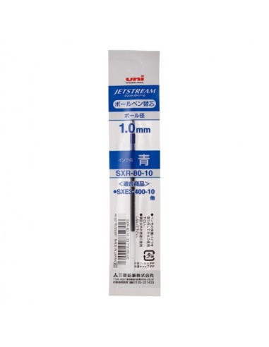 Uni-ball SXR-80 Recarga para Caneta JetStream Trio - Ponta de Esfera 1mm - Cor Azul
