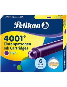 Pelikan Caixa de 6 Cartuchos 4001 TP/6 - Compatível com Canetas Tinteiro Pelikan - Cor Violeta