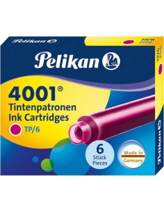 Pelikan Caixa de 6 Cartuchos 4001 TP/6 - Tamanho Padrão - Cor Rosa